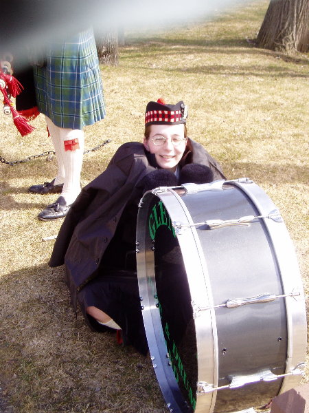 Susan Banyai, huddled for warmth, Bay City, MI