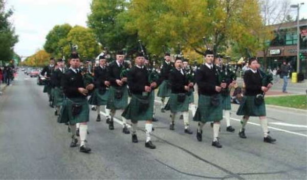 Glen Erin Pipe Band in the MSU Sesquicentennial Parade, 2005